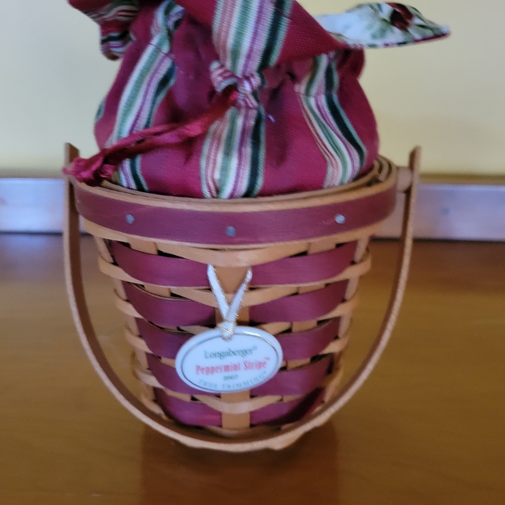 2007 Longaberger Tree Trimming Collection Peppermint Stripe